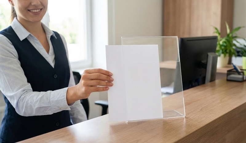 Cách thay giấy in cho biển mica để bàn Cách thay giấy in cho biển mica để bàn