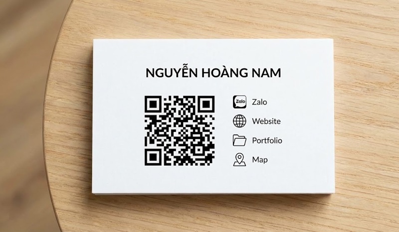 Danh thiếp mã QR tích hợp đa năng: Zalo, Website, Bản đồ