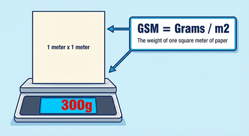 Minh họa khái niệm định lượng giấy gsm là gì