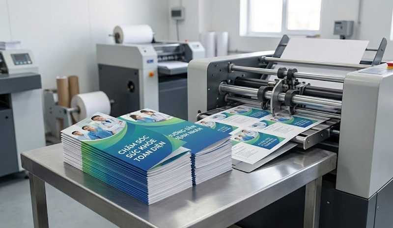 Gia công cấn bế tờ gấp 3 liên chuẩn xác không nứt giấy