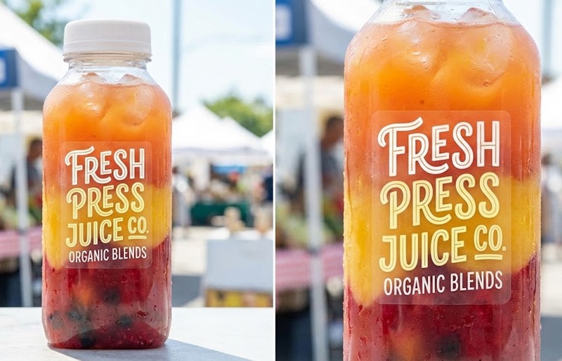 In decal trong dán ly trà sữa và chai nước ép