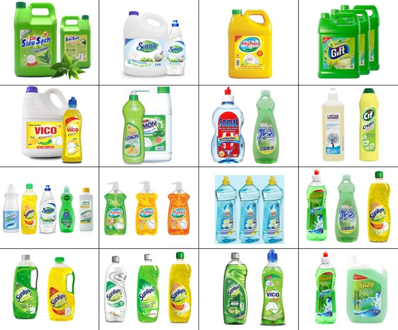 Mẫu in nhãn decal chai nước rửa chén