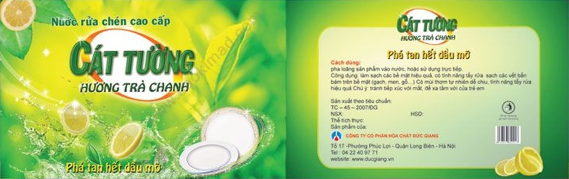 Mẫu in nhãn decal chai nước rửa chén