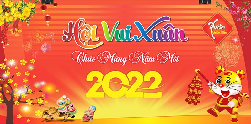 Mẫu in phông bạt tất niên đẹp 