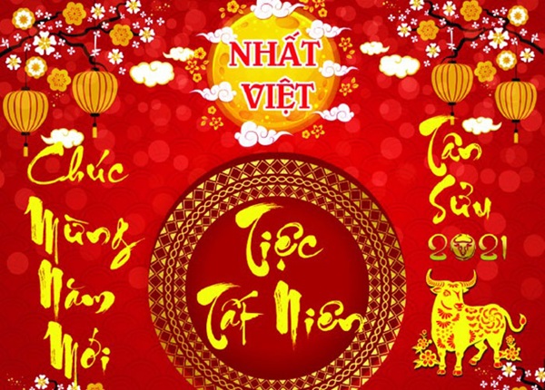 Mẫu in phông bạt tất niên đẹp 