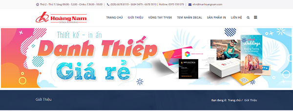 Website chính của In Ấn Hoàng Nam