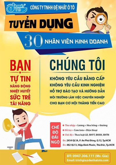 Mẫu tờ rơi tuyển dụng