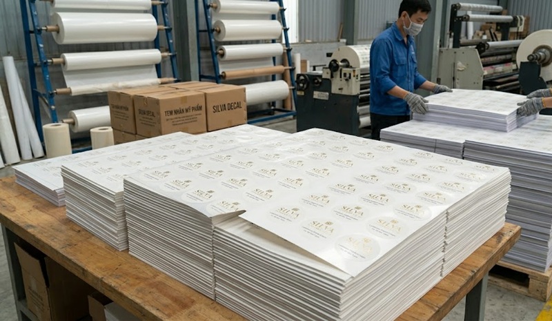 Mẫu tem nhãn in trên chất liệu decal nhựa sữa bế demi hoàn thiện Mẫu tem nhãn in trên chất liệu decal nhựa sữa bế demi hoàn thiện