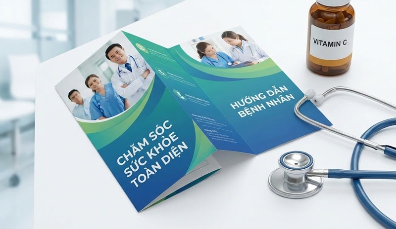 Mẫu in tờ gấp hướng dẫn sức khỏe 3 liên dành cho phòng khám