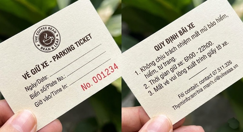 Mẫu in vé xe độc quyền có số nhảy và quy định bãi xe