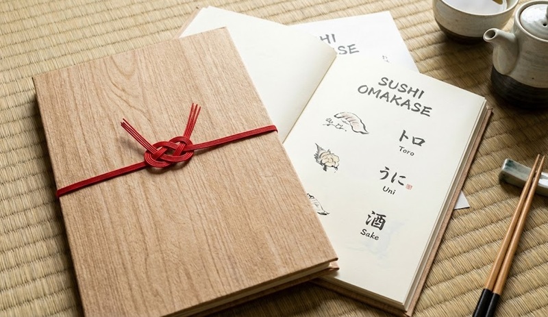Mẫu thiết kế menu nhà hàng Nhật Bản phong cách tối giản Zen.