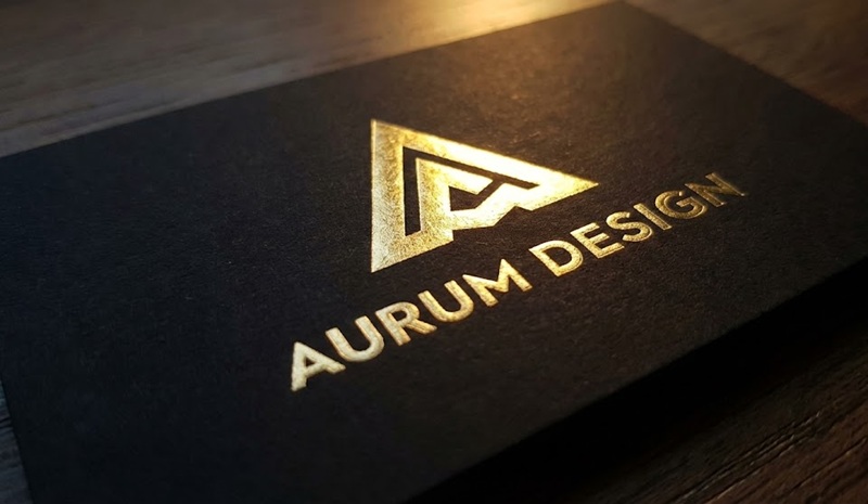 Danh thiếp giấy mỹ thuật màu đen ép kim logo vàng