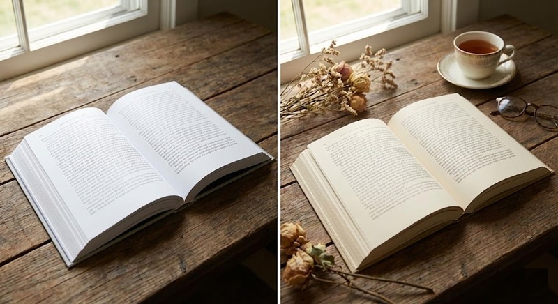 So sánh giấy Ford trắng và giấy Ford kem khi in sách