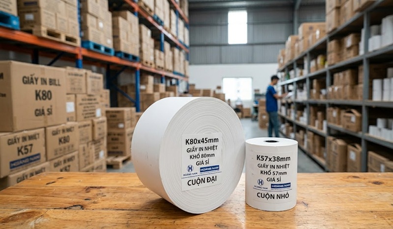 So sánh kích thước giấy in bill K80 và K57 giá sỉ