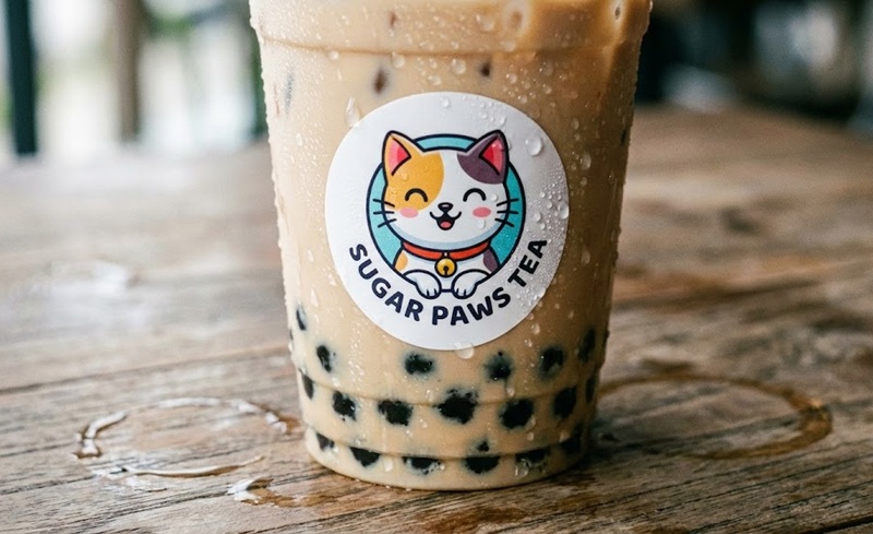Sticker dán ly trà sữa chống nước không bị bong tróc