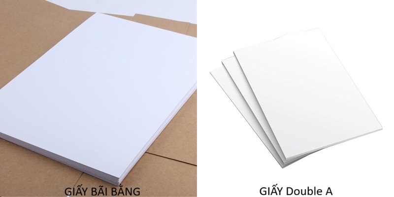 Sự khác biệt rõ rệt về độ trắng giữa giấy Bãi Bằng và Double A