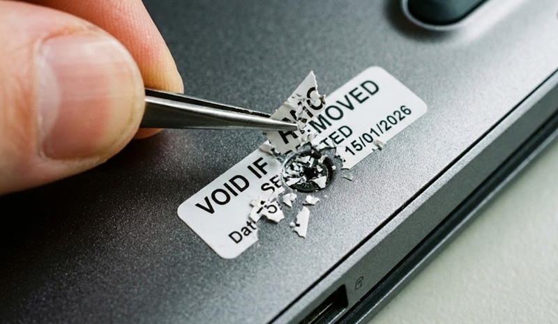 Tem vỡ dán linh kiện bị vỡ nát khi cố tình bóc gỡ