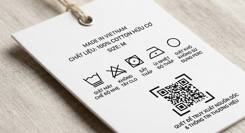 Bố trí mặt sau thẻ treo sản phẩm tối giản, khoa học để tiết kiệm chi phí gia công
