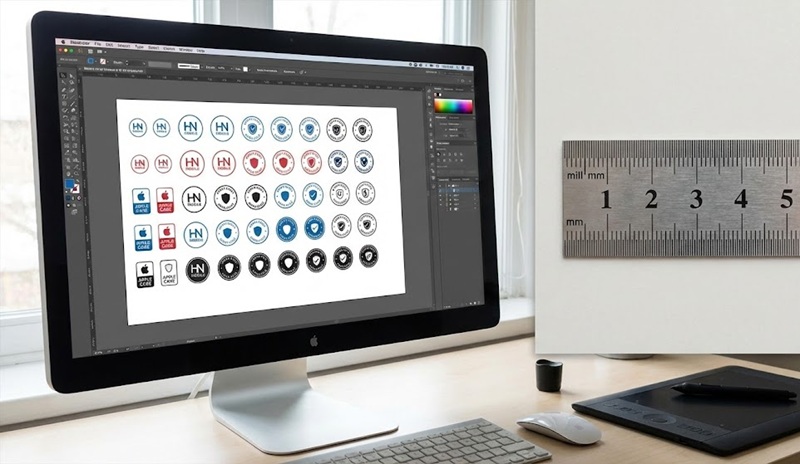 Mẫu thiết kế tem vỡ điện thoại kích thước nhỏ chuẩn