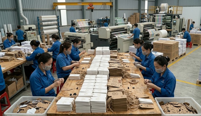 Phân xưởng gia công in ấn thẻ treo chuyên nghiệp tại Hoàng Nam
