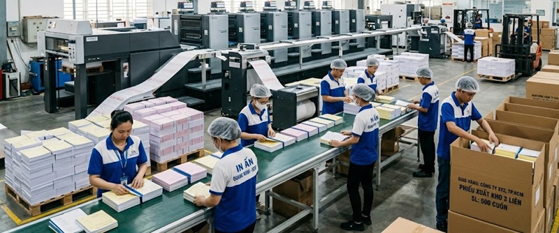 Nhà xưởng sản xuất và đóng cuốn biểu mẫu carbonless đa liên chuyên nghiệp tại TPHCM Nhà xưởng sản xuất và đóng cuốn biểu mẫu carbonless đa liên chuyên nghiệp tại TPHCM