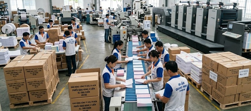 Phân xưởng sản xuất và gia công biểu mẫu Carbonless chuyên nghiệp giá sỉ tại Hoàng Nam TPHCM