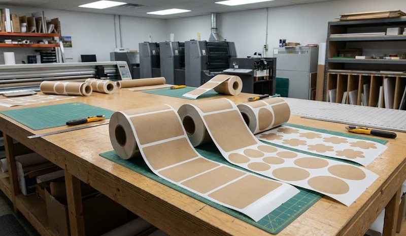 Xưởng in tem nhãn decal kraft bế demi theo yêu cầu