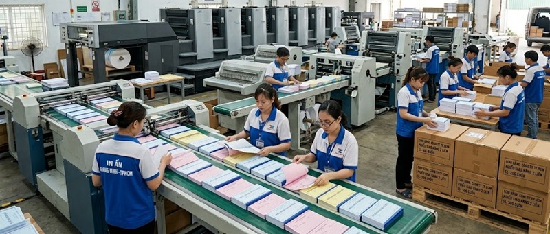 Phân xưởng sản xuất và đóng cuốn phiếu giao hàng biên nhận carbonless chuyên nghiệp tại Hoàng Nam TPHCM Phân xưởng sản xuất và đóng cuốn phiếu giao hàng biên nhận carbonless chuyên nghiệp tại Hoàng Nam TPHCM