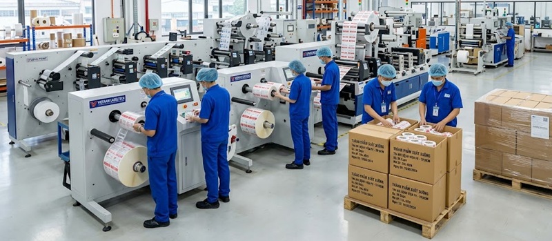 Phân xưởng sản xuất và gia công in tem nhãn y tế chuyên nghiệp tại Hoàng Nam TPHCM